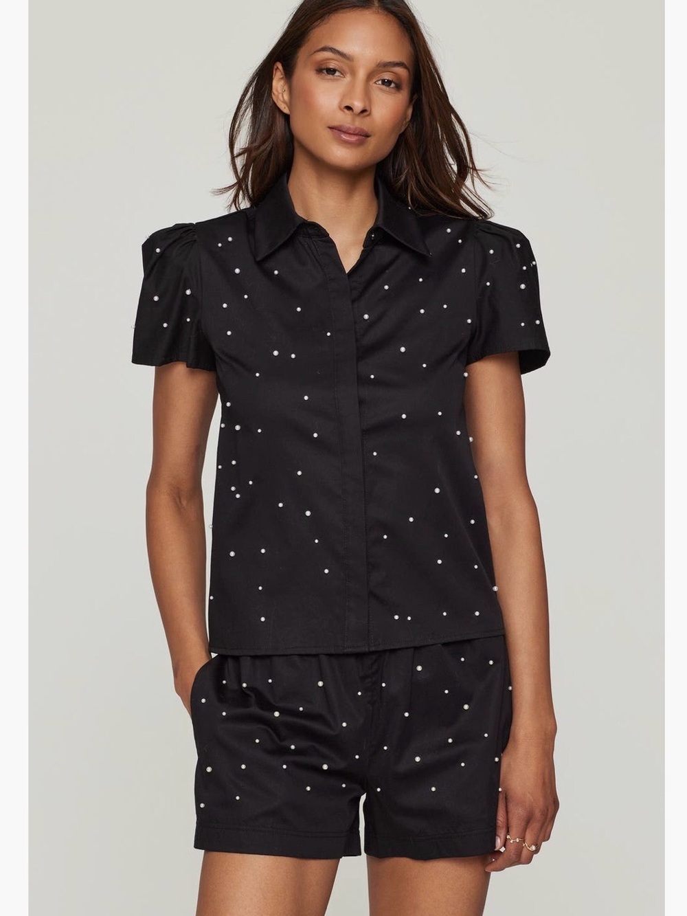 Generation Love Murphy Pearl Embellished
Poplin Shirt